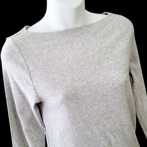 Gap Pima Cotton Grey Top Blouse Size: M